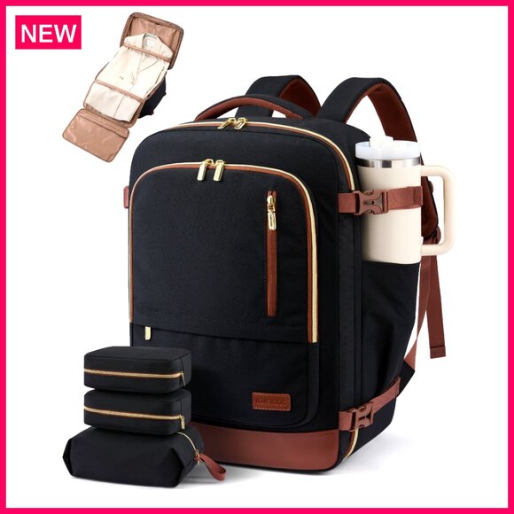 40L Travel Backpack with Garment Bag, Carry On Luggage, Fits 17